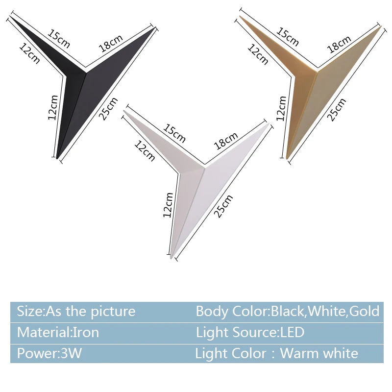 Creative Triangle Wall Lamp | LED Lighting