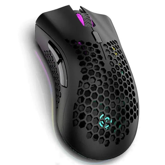 BM600 Rechargeable Gaming Mouse | RGB Light Honeycomb Gaming Mouse