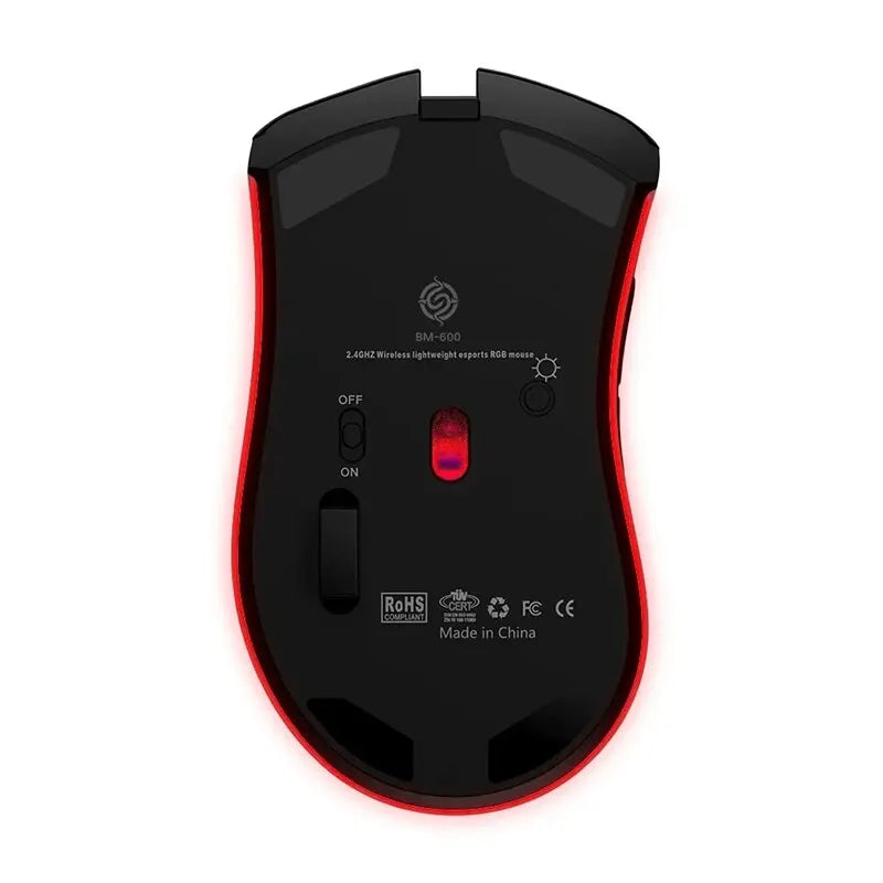 BM600 Rechargeable Gaming Mouse | RGB Light Honeycomb Gaming Mouse