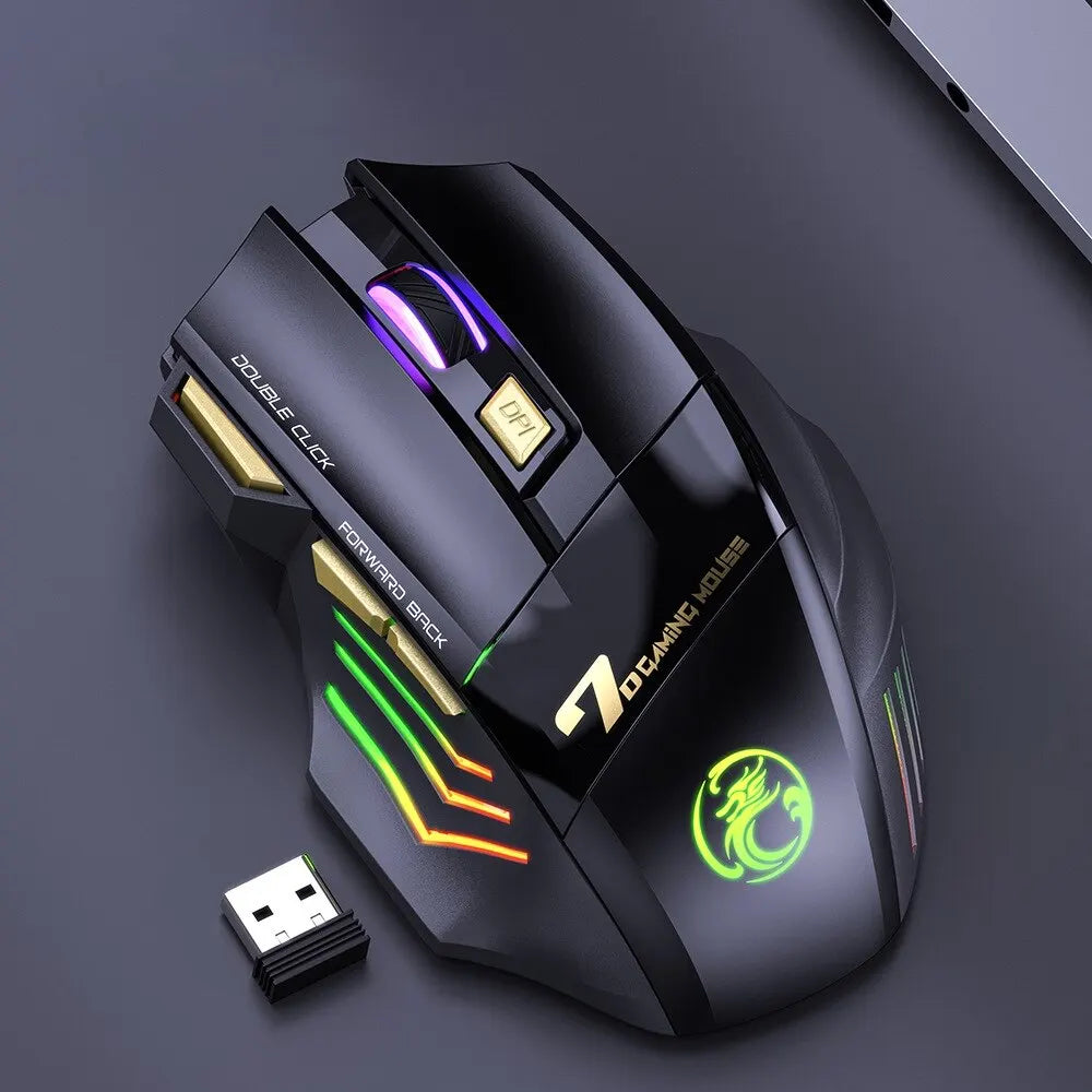 Wireless LED Gaming Mouse USB IMICE  Dual Mode Rechargeable