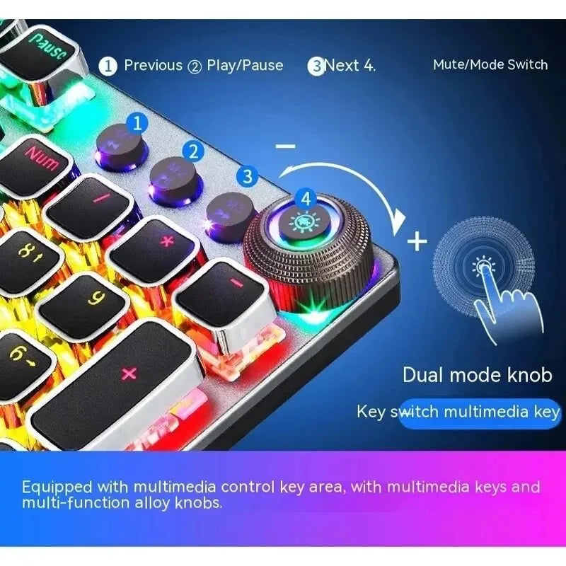 AULA Punk Keycap Retro Gaming Keyboard