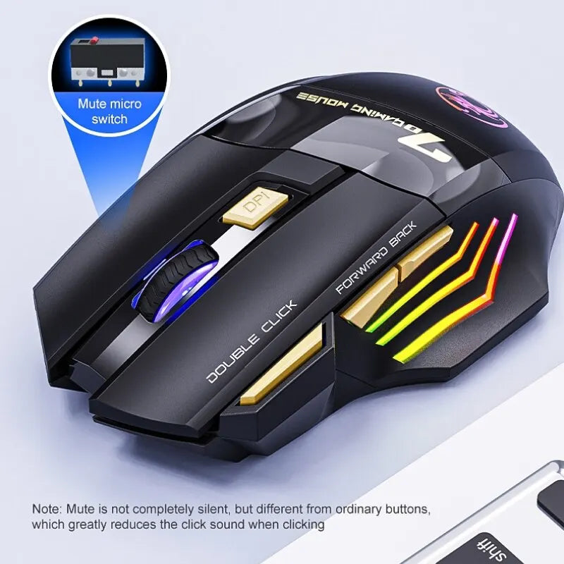 Wireless LED Gaming Mouse USB IMICE  Dual Mode Rechargeable